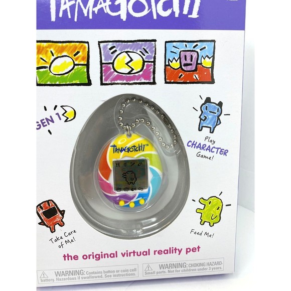 Bandai The Original Tamagotchi Gen 1 Virtual Reality Pet Feed Care Sleep Rainbow - Picture 7 of 7